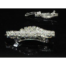 Einfache Stil Silber Rhinestone Haarclip Haar Zubehör Glitzer Kristall Barrette